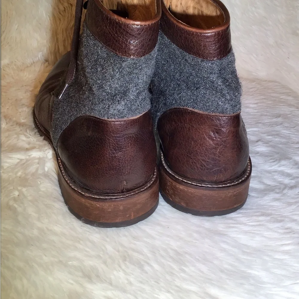McCarren & Sons Brown leather/wool boots size 10
